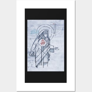 Virgin Mary Immaculate Heart illustration Posters and Art